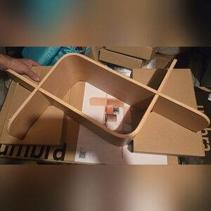 Umbra Natural Wood Tone Curved Montage Shelf